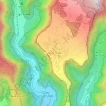 Grand Coude topographic map, elevation, terrain