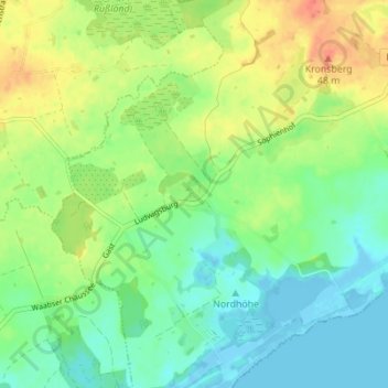 Ludwigsburg topographic map, elevation, terrain