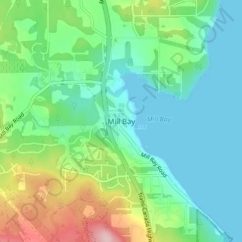 Mill Bay topographic map, elevation, terrain