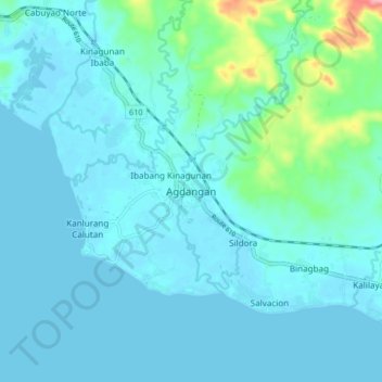 Agdangan topographic map, elevation, terrain
