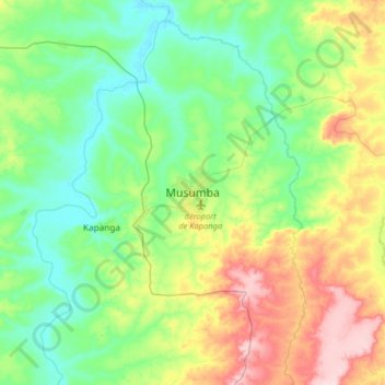 Musumba topographic map, elevation, terrain