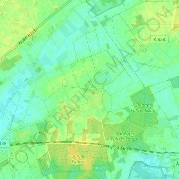 Lodbergen topographic map, elevation, terrain