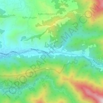 Khevi topographic map, elevation, terrain