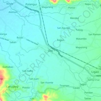 Oas topographic map, elevation, terrain