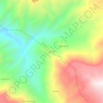 Kami topographic map, elevation, terrain