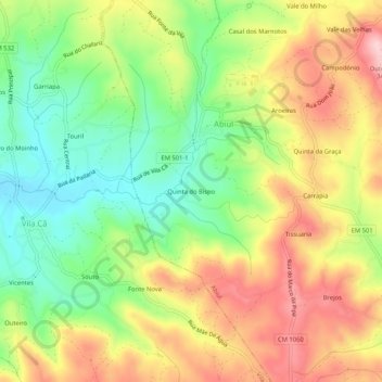 Quinta do Bispo topographic map, elevation, terrain