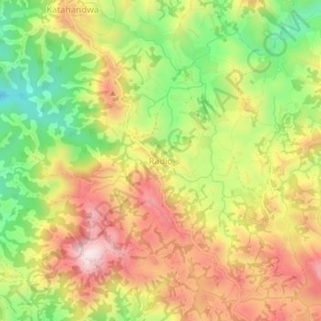 Radio topographic map, elevation, terrain