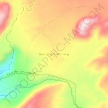 Bentiang Madomang topographic map, elevation, terrain