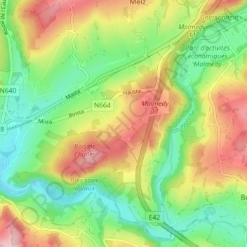 Wavreumont topographic map, elevation, terrain