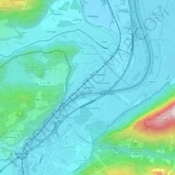 Klausfeld topographic map, elevation, terrain
