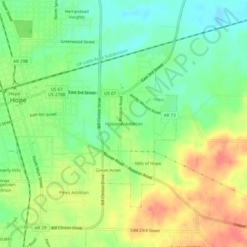 Holcomb Addition topographic map, elevation, terrain