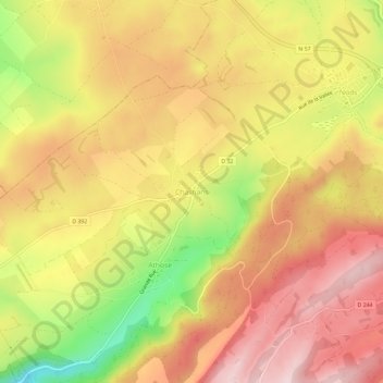 Chasnans topographic map, elevation, terrain