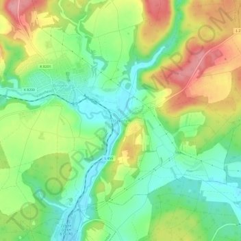 Hitzkofen topographic map, elevation, terrain