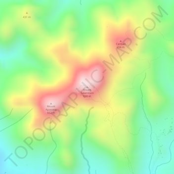 Mount Talamitam topographic map, elevation, terrain