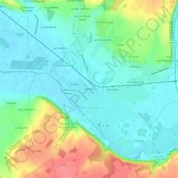 Les Patis topographic map, elevation, terrain