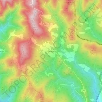 Mangona topographic map, elevation, terrain