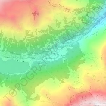 Prese topographic map, elevation, terrain