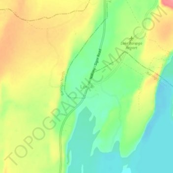 Loruk topographic map, elevation, terrain