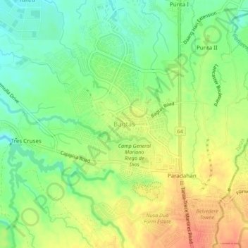 Bagtas topographic map, elevation, terrain