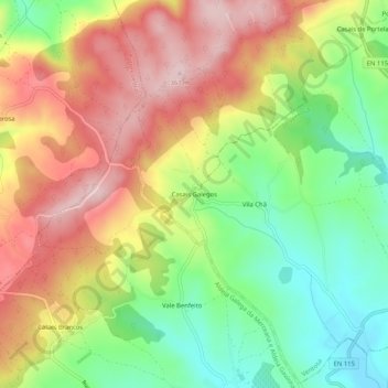 Casais Galegos topographic map, elevation, terrain
