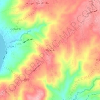 Balele topographic map, elevation, terrain