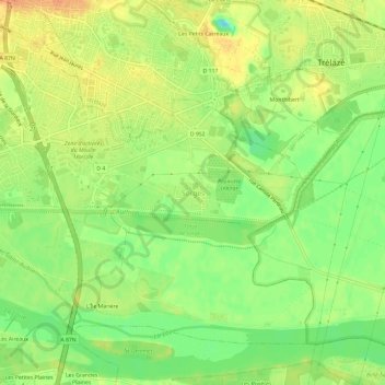 Sorges topographic map, elevation, terrain