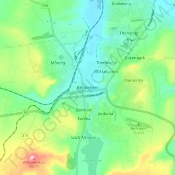 Bethlehem topographic map, elevation, terrain