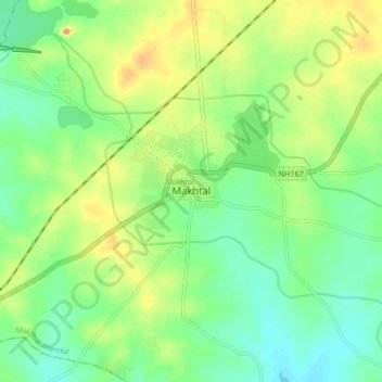 Makhtal topographic map, elevation, terrain