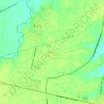 Dadap topographic map, elevation, terrain