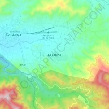 La Sabina topographic map, elevation, terrain