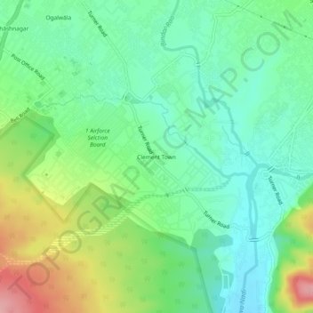 Clement Town topographic map, elevation, terrain