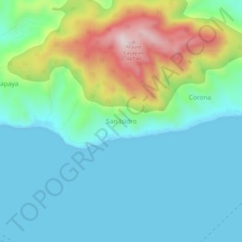San Isidro topographic map, elevation, terrain