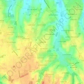 La Maladière topographic map, elevation, terrain