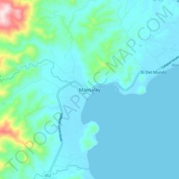 Mansalay topographic map, elevation, terrain