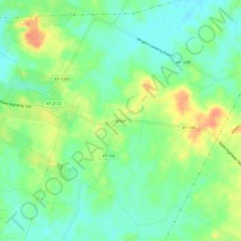 Ensor topographic map, elevation, terrain