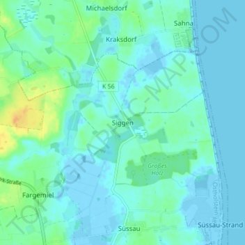 Siggen topographic map, elevation, terrain