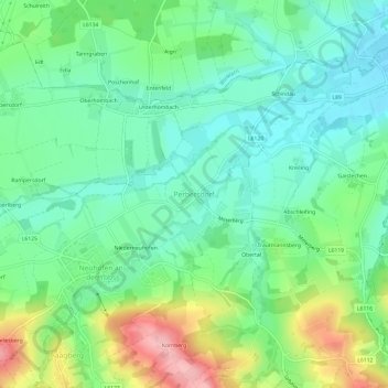 Perbersdorf topographic map, elevation, terrain