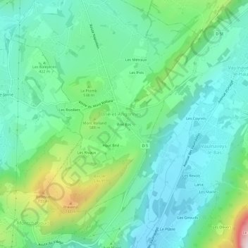 Brié Bas topographic map, elevation, terrain