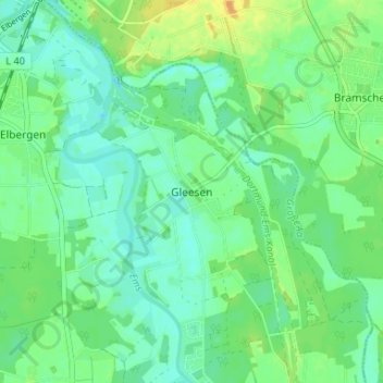 Gleesen topographic map, elevation, terrain