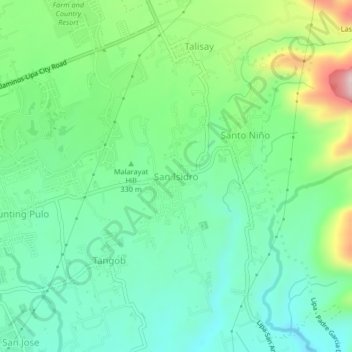 San Isidro topographic map, elevation, terrain