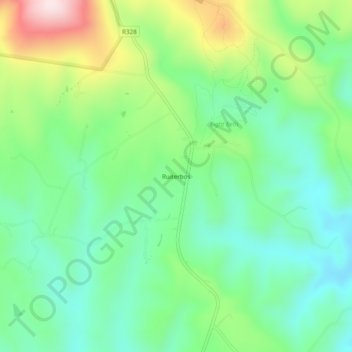 Ruiterbos topographic map, elevation, terrain