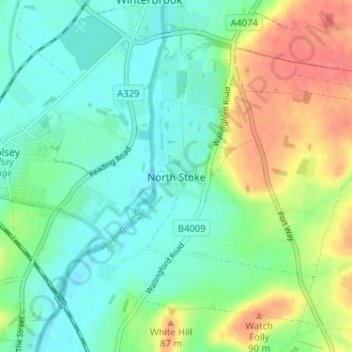 North Stoke topographic map, elevation, terrain
