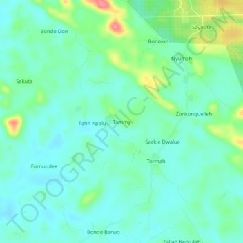 Tommy topographic map, elevation, terrain