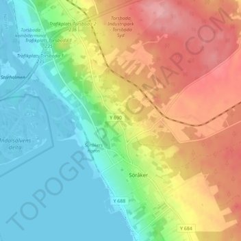 Rigsta topographic map, elevation, terrain