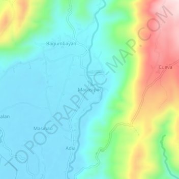 Macasipac topographic map, elevation, terrain