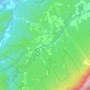 Millboro topographic map, elevation, terrain