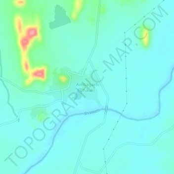 Ambagarh Chauki topographic map, elevation, terrain