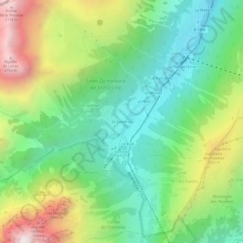 Le Couteray topographic map, elevation, terrain