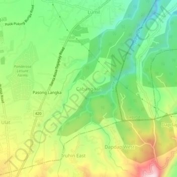 Cabangaan topographic map, elevation, terrain