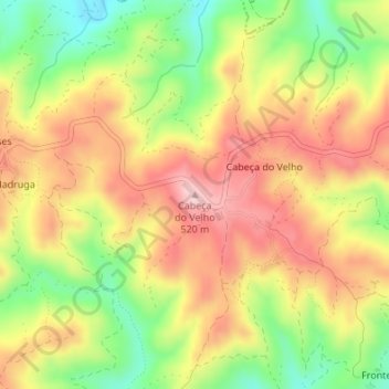 Cabeça do Velho topographic map, elevation, terrain